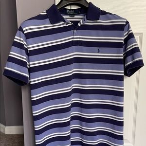 Polo Ralph Lauren Large Striped S/S Polo, Purple and White